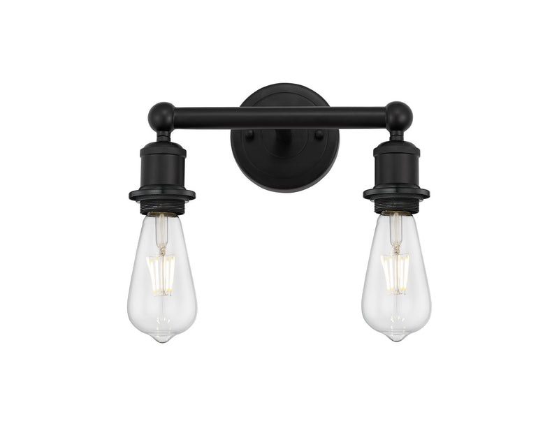 Innovations 616-2W-BK-M14-BK Two Light Bath Vanity, Matte Black