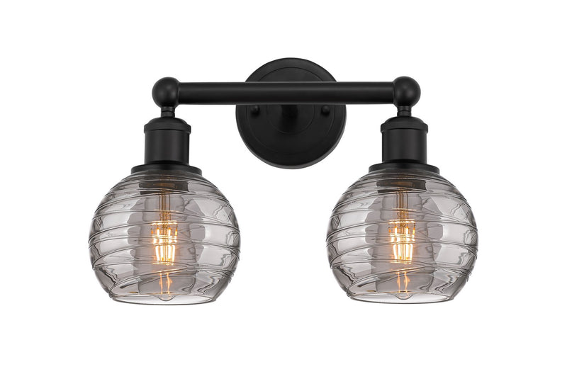 Innovations 616-2W-BK-G1213-6SM Two Light Bath Vanity, Matte Black