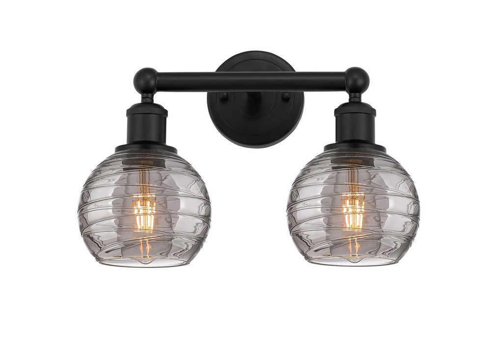 Innovations 616-2W-BK-G1213-6SM Two Light Bath Vanity, Matte Black