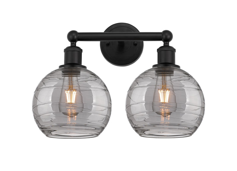 Innovations 616-2W-BK-G1213-8SM Two Light Bath Vanity, Matte Black