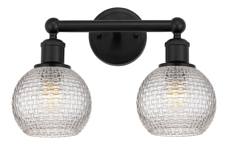 Innovations 616-2W-BK-G122C-6CL Two Light Bath Vanity, Matte Black