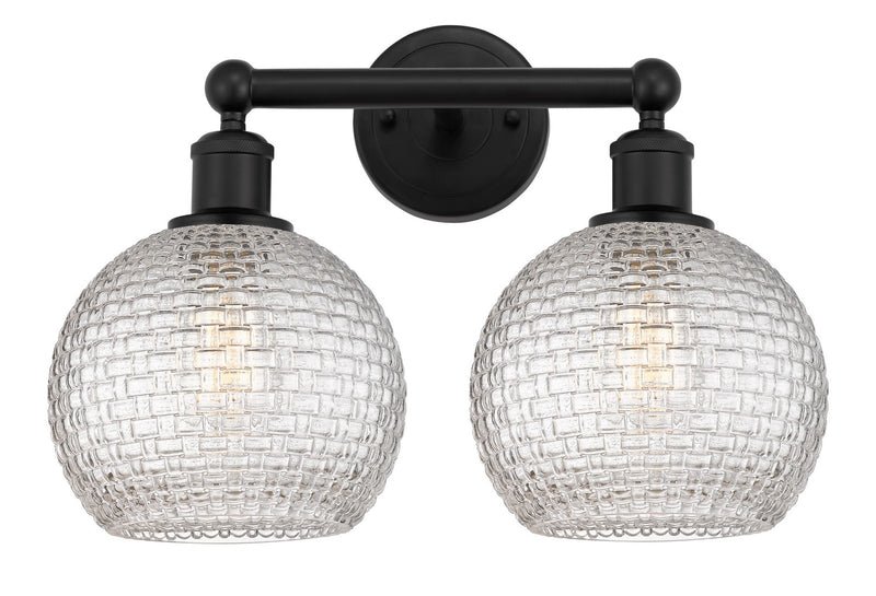 Innovations 616-2W-BK-G122C-8CL Two Light Bath Vanity, Matte Black