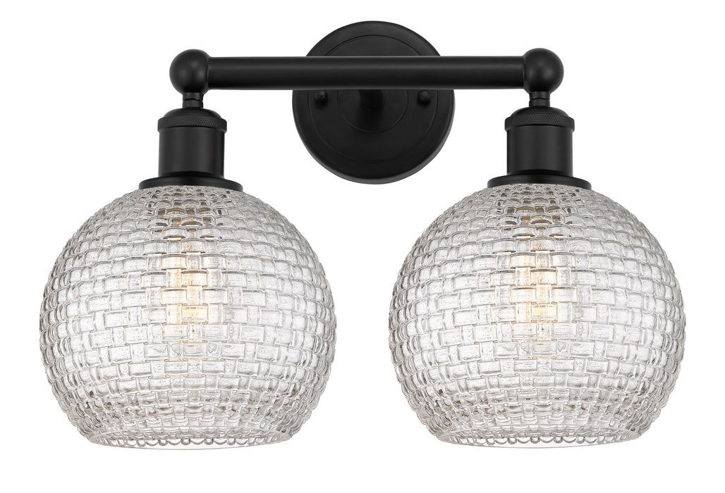 Innovations 616-2W-BK-G122C-8CL Two Light Bath Vanity, Matte Black