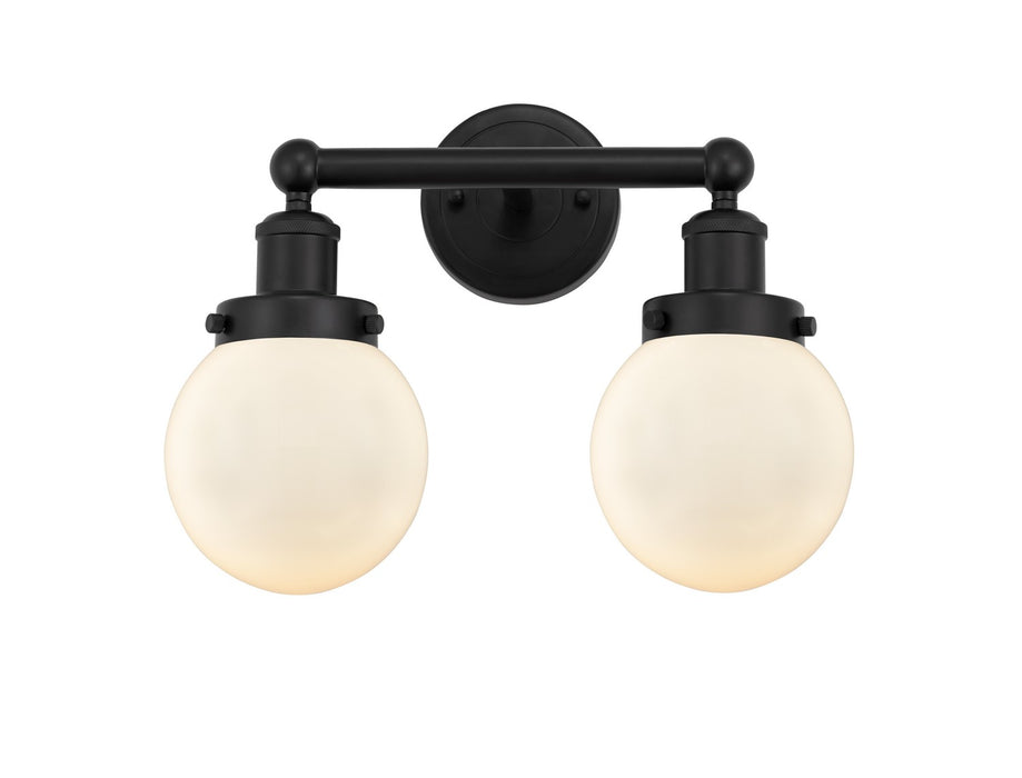 Innovations 616-2W-BK-G201-6 Two Light Bath Vanity, Matte Black