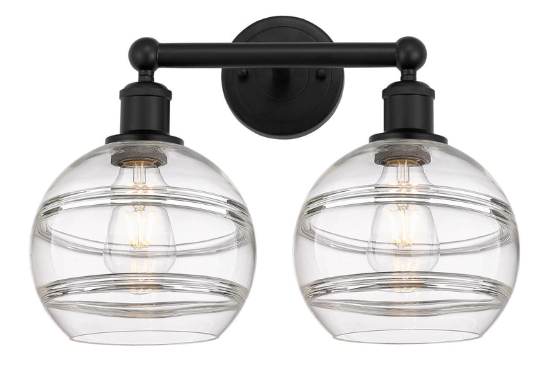 Innovations 616-2W-BK-G556-8CL Two Light Bath Vanity, Matte Black