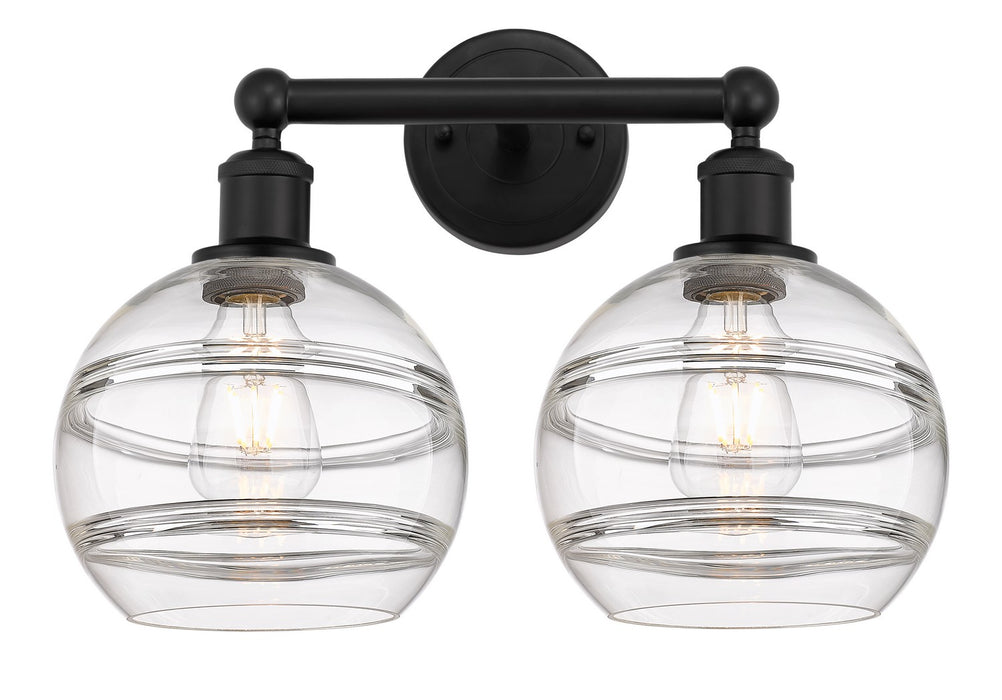Innovations 616-2W-BK-G556-8CL Two Light Bath Vanity, Matte Black