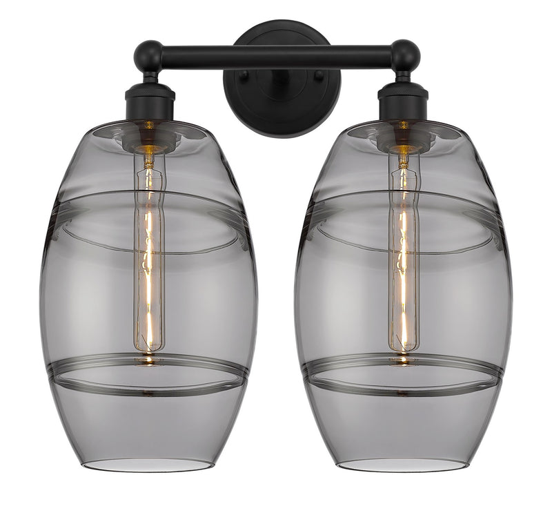 Innovations 616-2W-BK-G557-8SM Two Light Bath Vanity, Matte Black