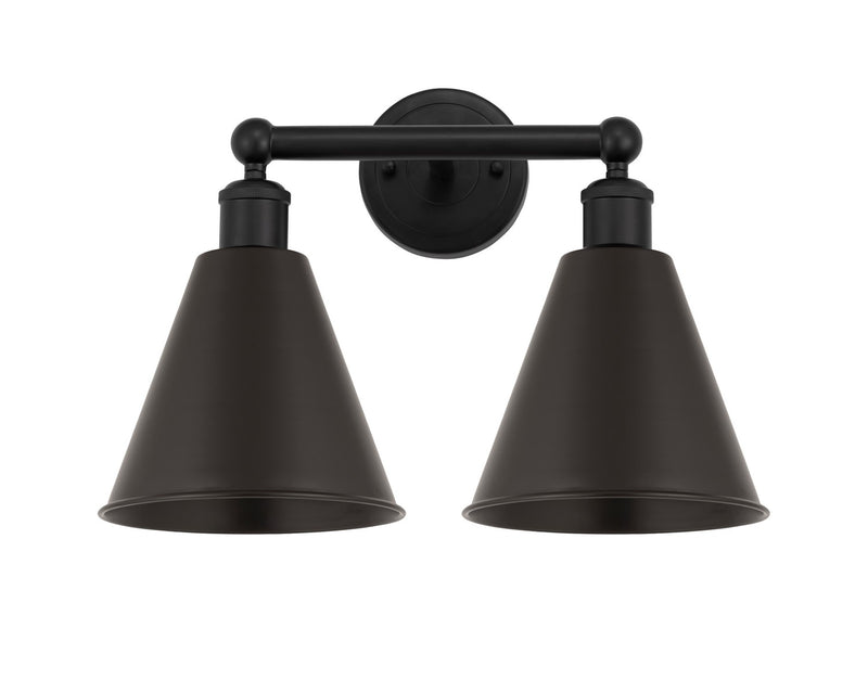 Innovations 616-2W-BK-MBC-8-BK Two Light Bath Vanity, Matte Black