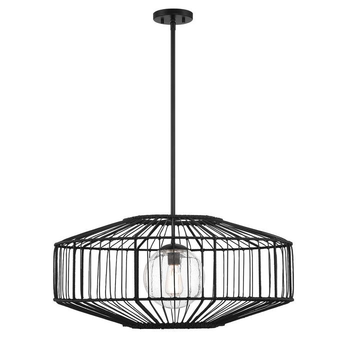 Savoy House 7-1429-1-89 One Light Pendant, Matte Black