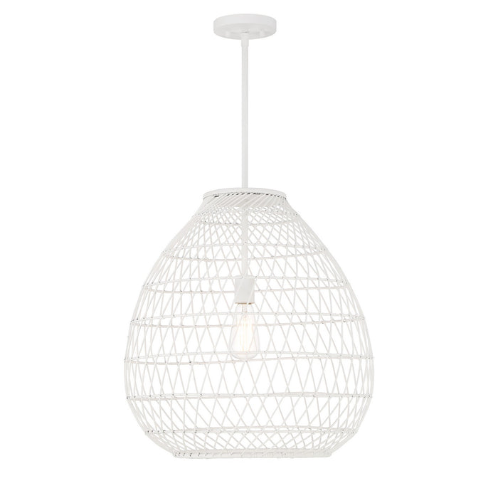 Savoy House 7-7681-1-83 One Light Pendant, Bisque White