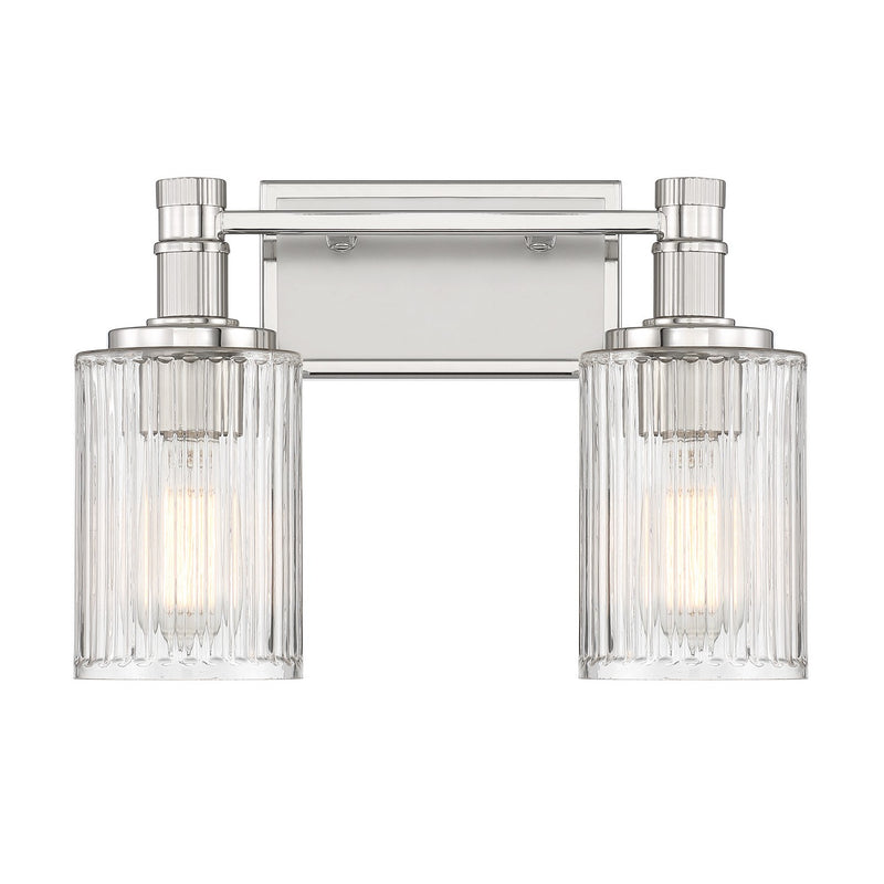 Savoy House 8-1102-2-146 Two Light Bathroom Vanity, Silver and Polished Nickel