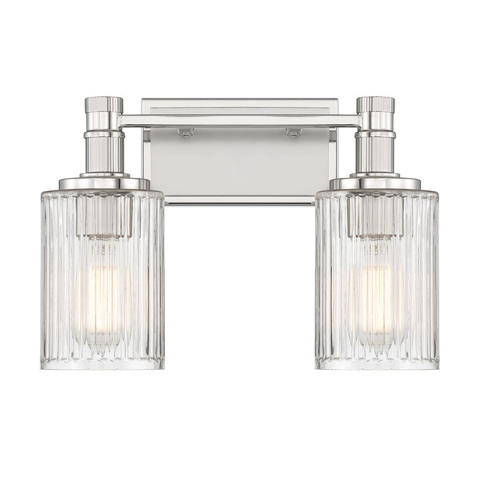 Savoy House 8-1102-2-146 Two Light Bathroom Vanity, Silver and Polished Nickel