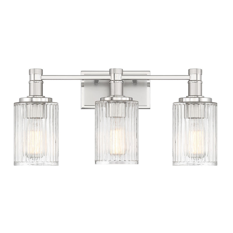 Savoy House 8-1102-3-146 Three Light Bathroom Vanity, Silver and Polished Nickel