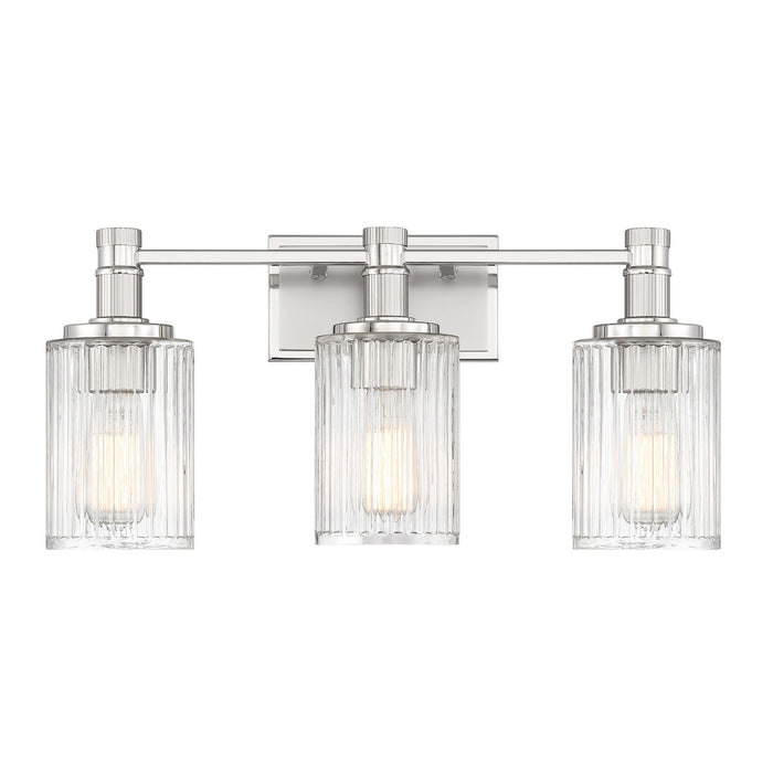 Savoy House 8-1102-3-146 Three Light Bathroom Vanity, Silver and Polished Nickel