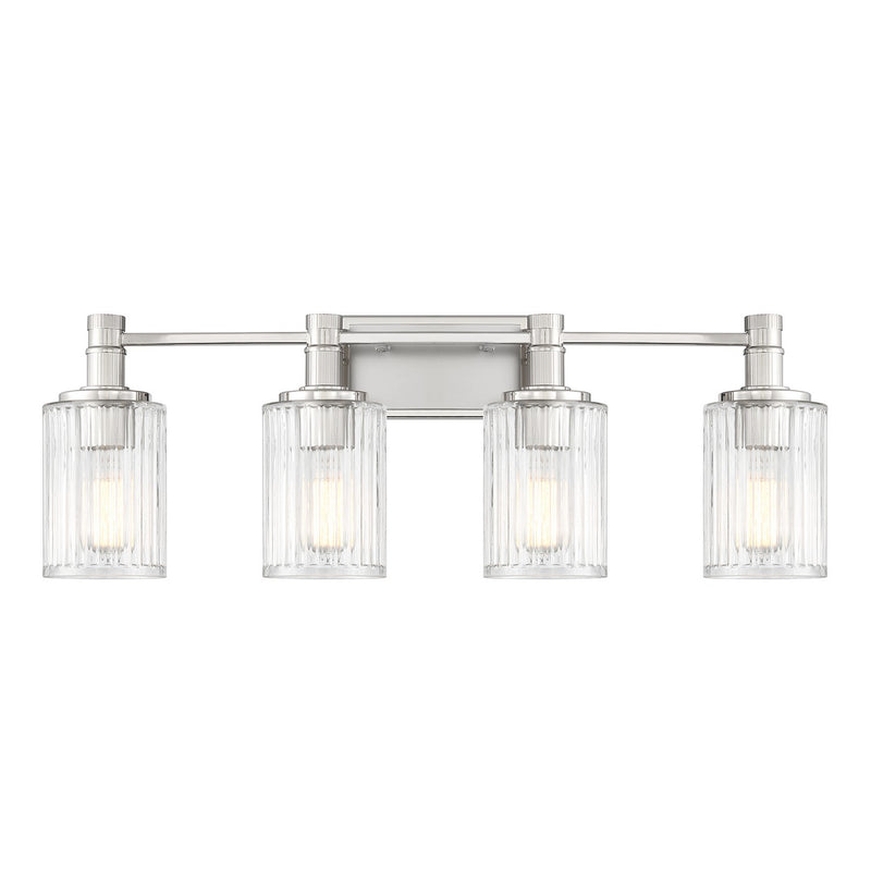 Savoy House 8-1102-4-146 Four Light Bathroom Vanity, Silver and Polished Nickel