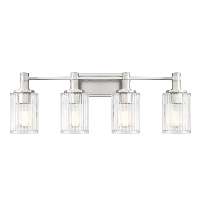 Savoy House 8-1102-4-146 Four Light Bathroom Vanity, Silver and Polished Nickel