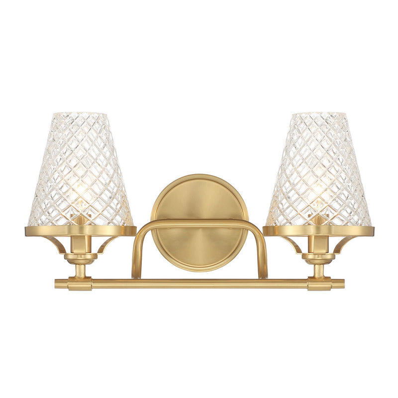 Savoy House 8-3596-2-322 Two Light Bathroom Vanity, Warm Brass