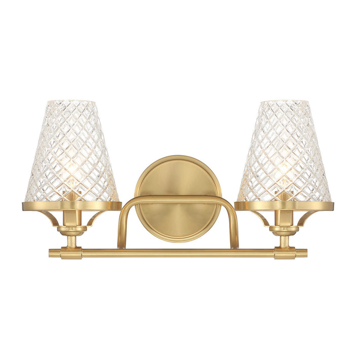 Savoy House 8-3596-2-322 Two Light Bathroom Vanity, Warm Brass