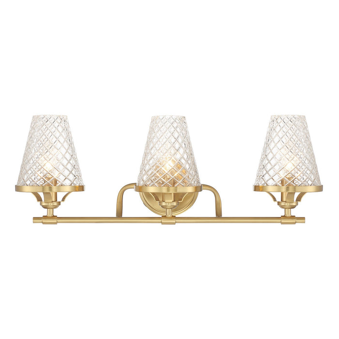 Savoy House 8-3596-3-322 Three Light Bathroom Vanity, Warm Brass