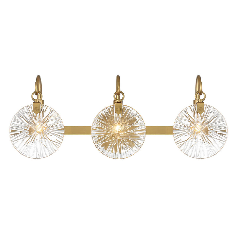 Savoy House 8-3981-3-322 Three Light Bathroom Vanity, Warm Brass