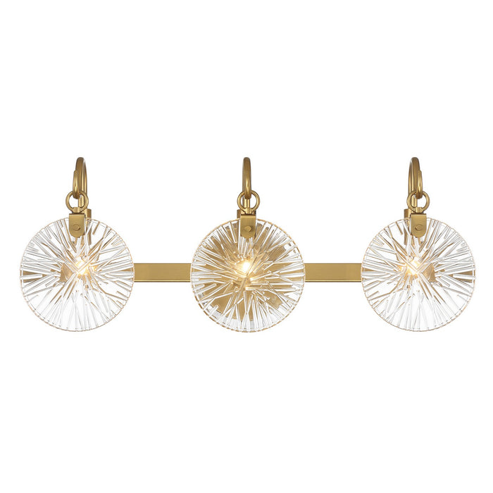 Savoy House 8-3981-3-322 Three Light Bathroom Vanity, Warm Brass