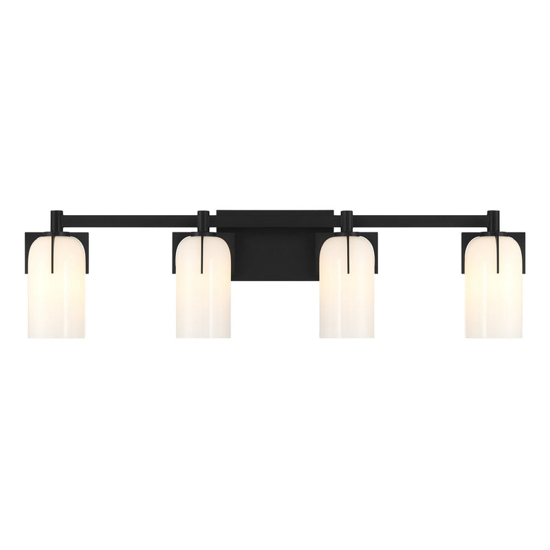 Savoy House 8-4128-4-BK Four Light Bathroom Vanity, Matte Black
