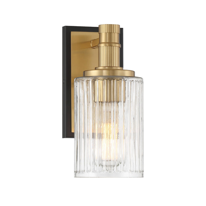 Savoy House 9-1102-1-143 One Light Bathroom Vanity, Matte Black with Warm Brass