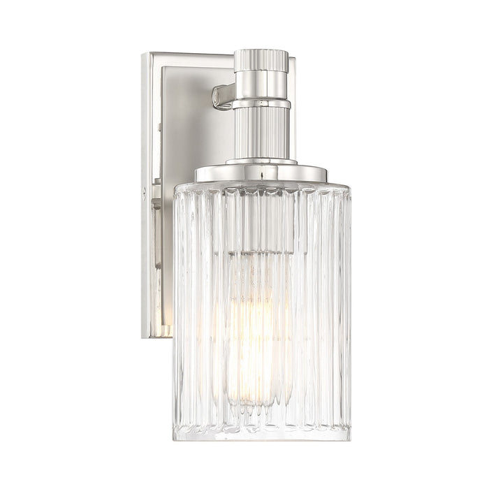 Savoy House 9-1102-1-146 One Light Bathroom Vanity, Silver and Polished Nickel