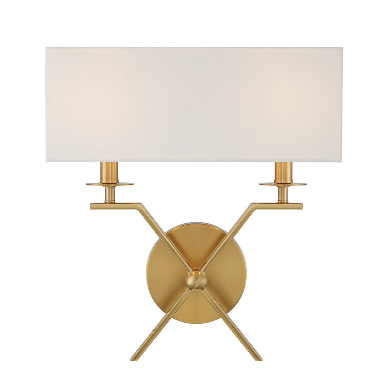 Savoy House 9-3305-2-322 Two Light Wall Sconce, Warm Brass