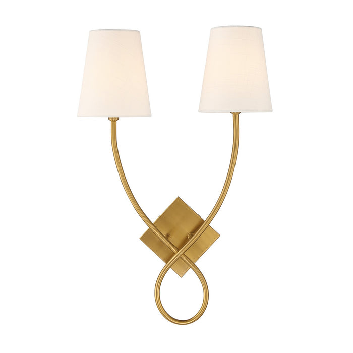Savoy House 9-4928-2-322 Two Light Wall Sconce, Warm Brass