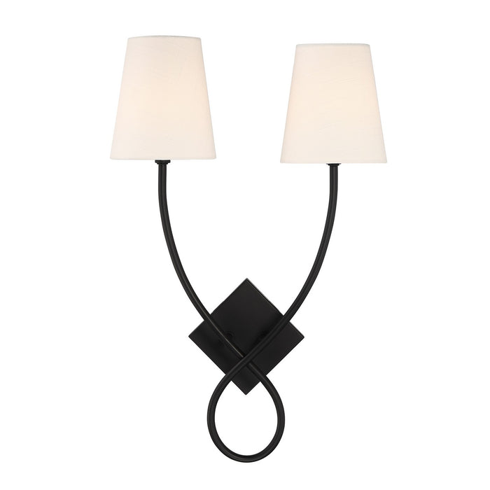 Savoy House 9-4928-2-89 Two Light Wall Sconce, Matte Black