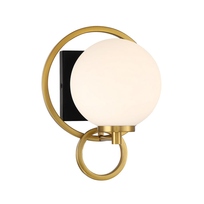 Savoy House 9-6180-1-143 One Light Wall Sconce, Matte Black with Warm Brass