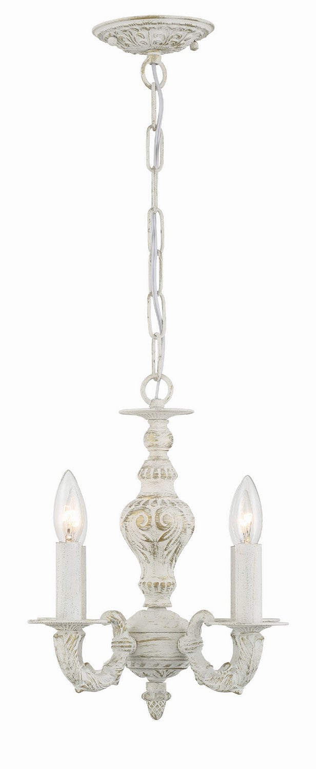 Crystorama 5124-AW Four Light Mini Chandelier, Antique White