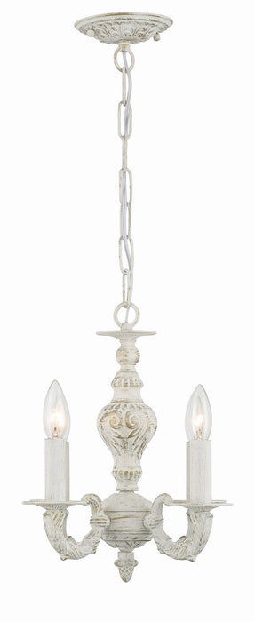 Crystorama 5124-AW Four Light Mini Chandelier, Antique White