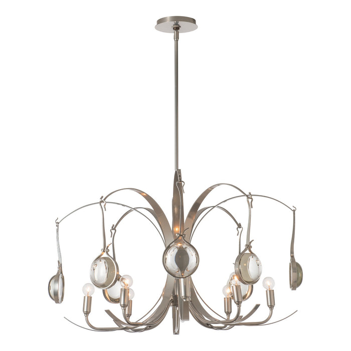 Hubbardton Forge 131085-SKT-MULT-85-85-ZM0786 Eight Light Pendant, Sterling