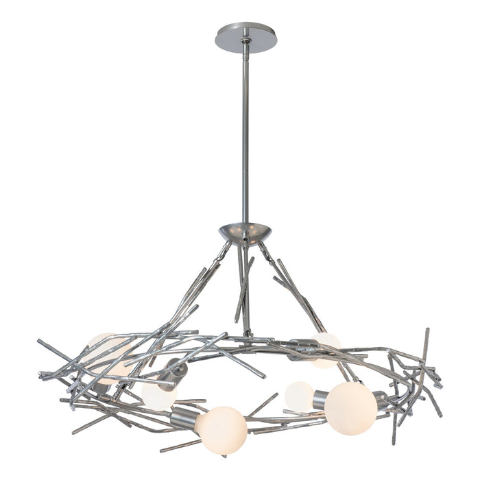 Hubbardton Forge 131088-SKT-MULT-85 Six Light Pendant, Sterling