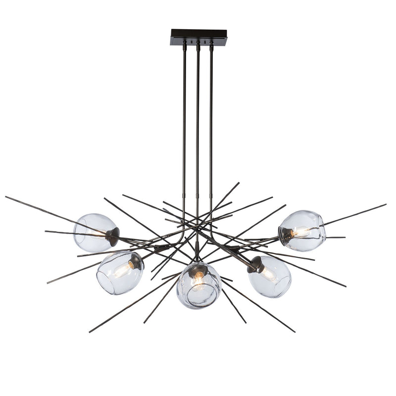 Hubbardton Forge 137750-SKT-MULT-14-ZM0788 Six Light Pendant, Oil Rubbed Bronze