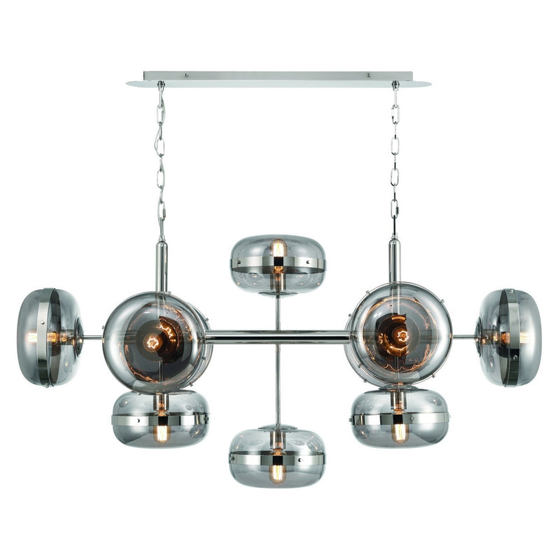 Eurofase 37089-029 Ten Light Chandelier, Polished Nickel