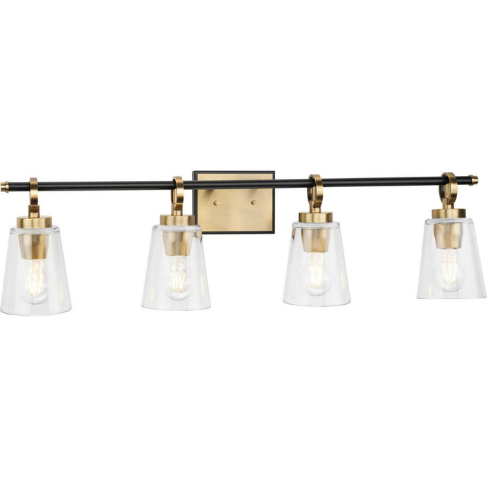 Progress Lighting P300483-163 Four Light Bath & Vanity, Vintage Brass