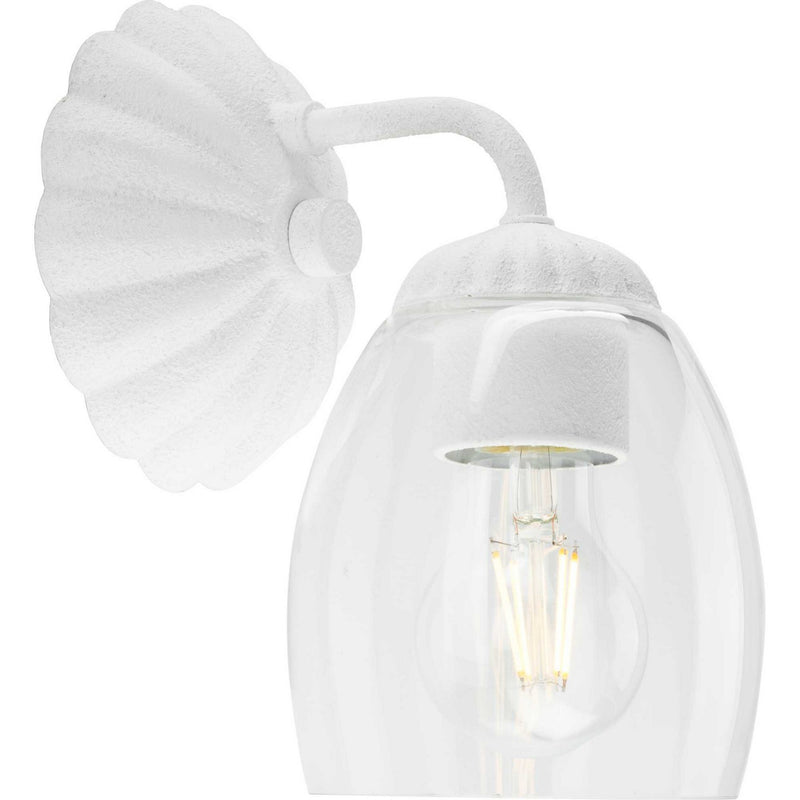 Progress Lighting P300488-197 One Light Bath & Vanity Light, White Plaster