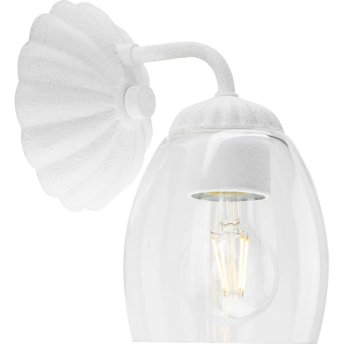 Progress Lighting P300488-197 One Light Bath & Vanity Light, White Plaster