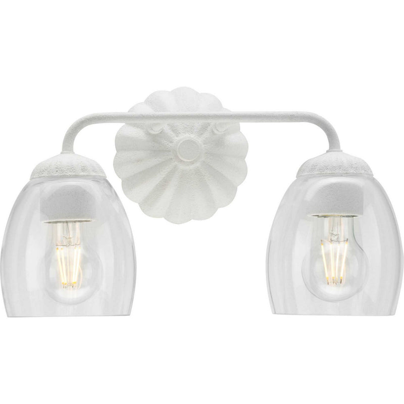 Progress Lighting P300489-197 Two Light Bath & Vanity, White Plaster