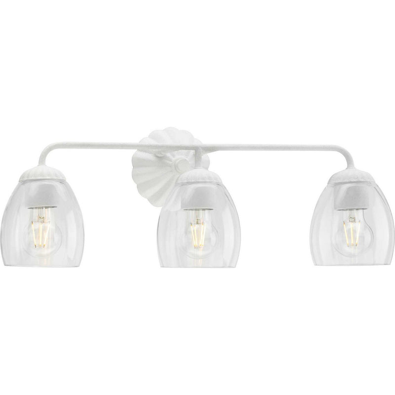 Progress Lighting P300490-197 Three Light Bath & Vanity, White Plaster