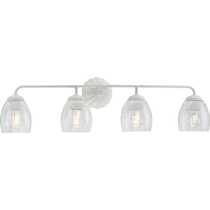 Progress Lighting P300491-197 Four Light Bath & Vanity, White Plaster