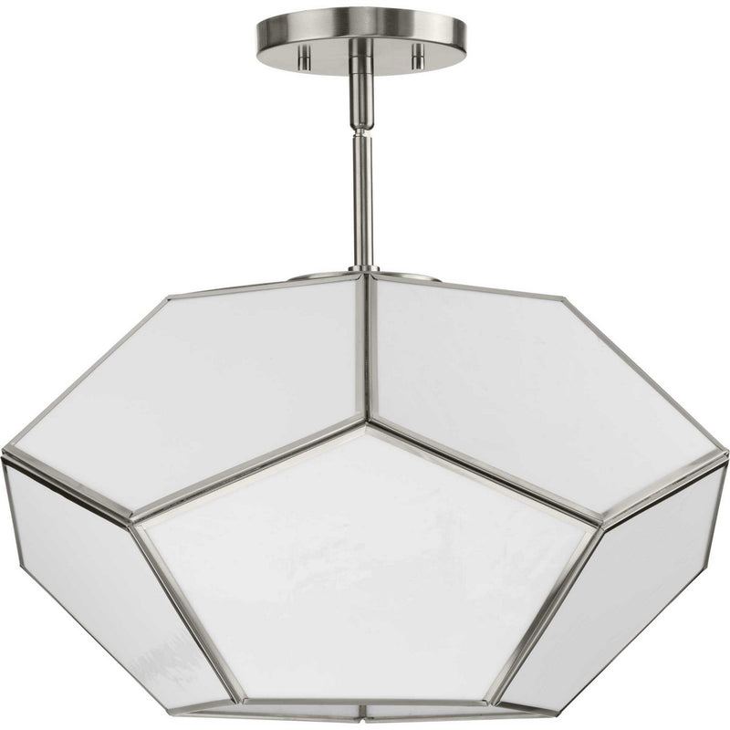Progress Lighting P350261-009 Three Light Flush Mount, Brushed Nickel