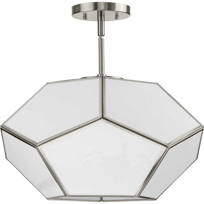 Progress Lighting P350261-009 Three Light Flush Mount, Brushed Nickel