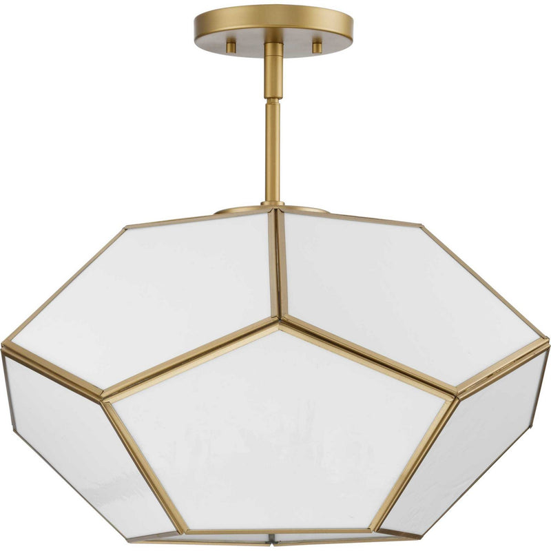 Progress Lighting P350261-078 Three Light Flush Mount, Vintage Gold