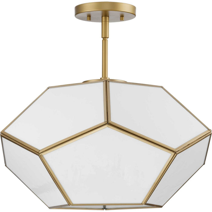 Progress Lighting P350261-078 Three Light Flush Mount, Vintage Gold