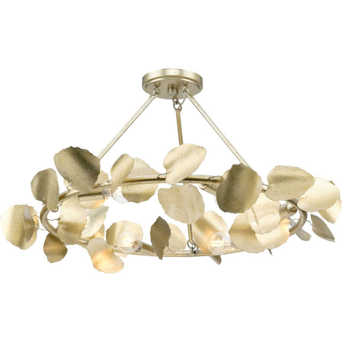 Progress Lighting P350263-176 Six Light Flush Mount, Gilded Silver