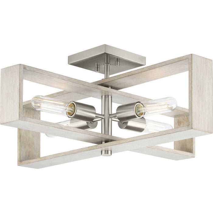 Progress Lighting P350269-009 Four Light Flush Mount, Brushed Nickel